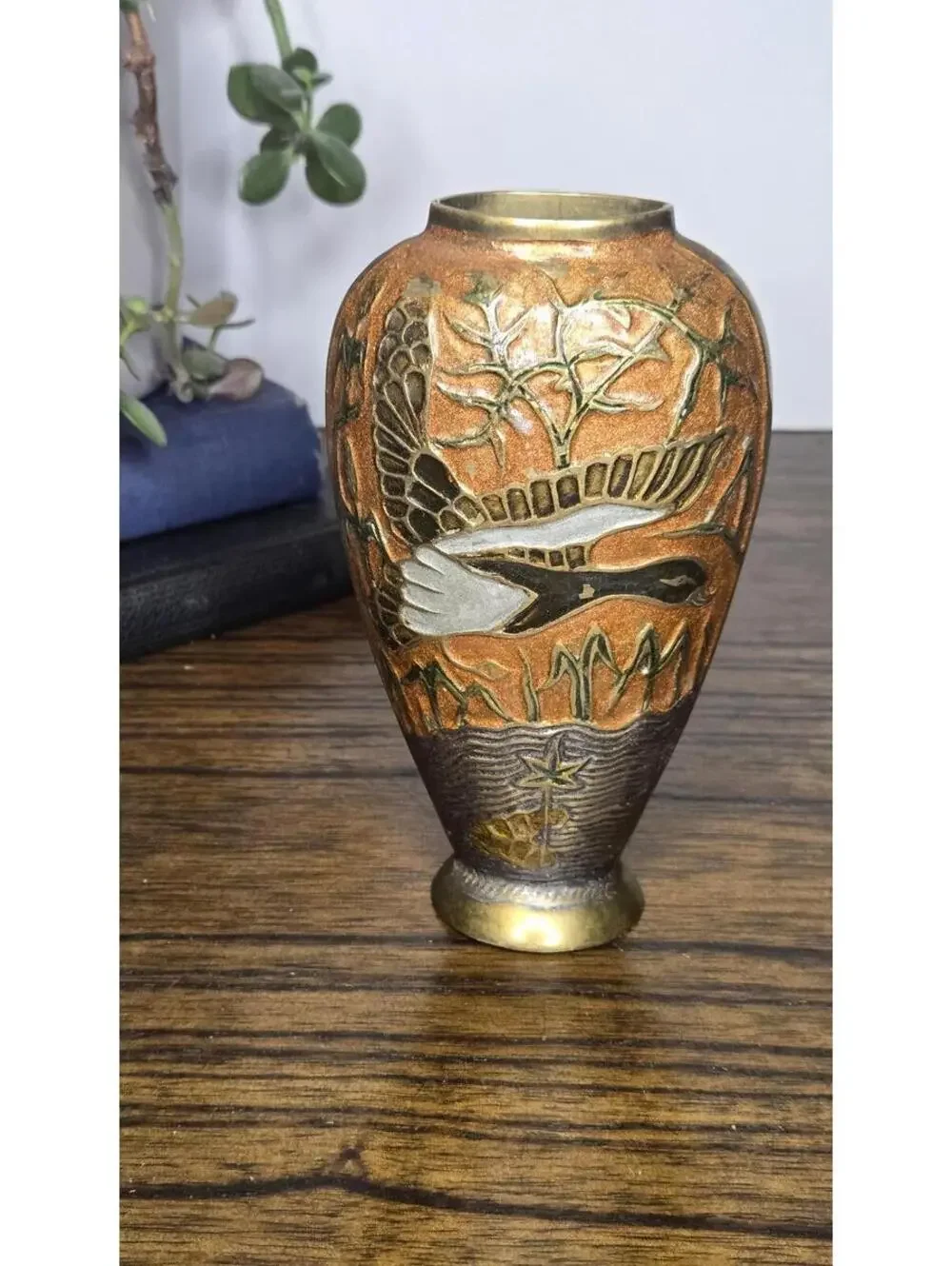 Vintage Brass Mallard Duck Vase, GLOWER